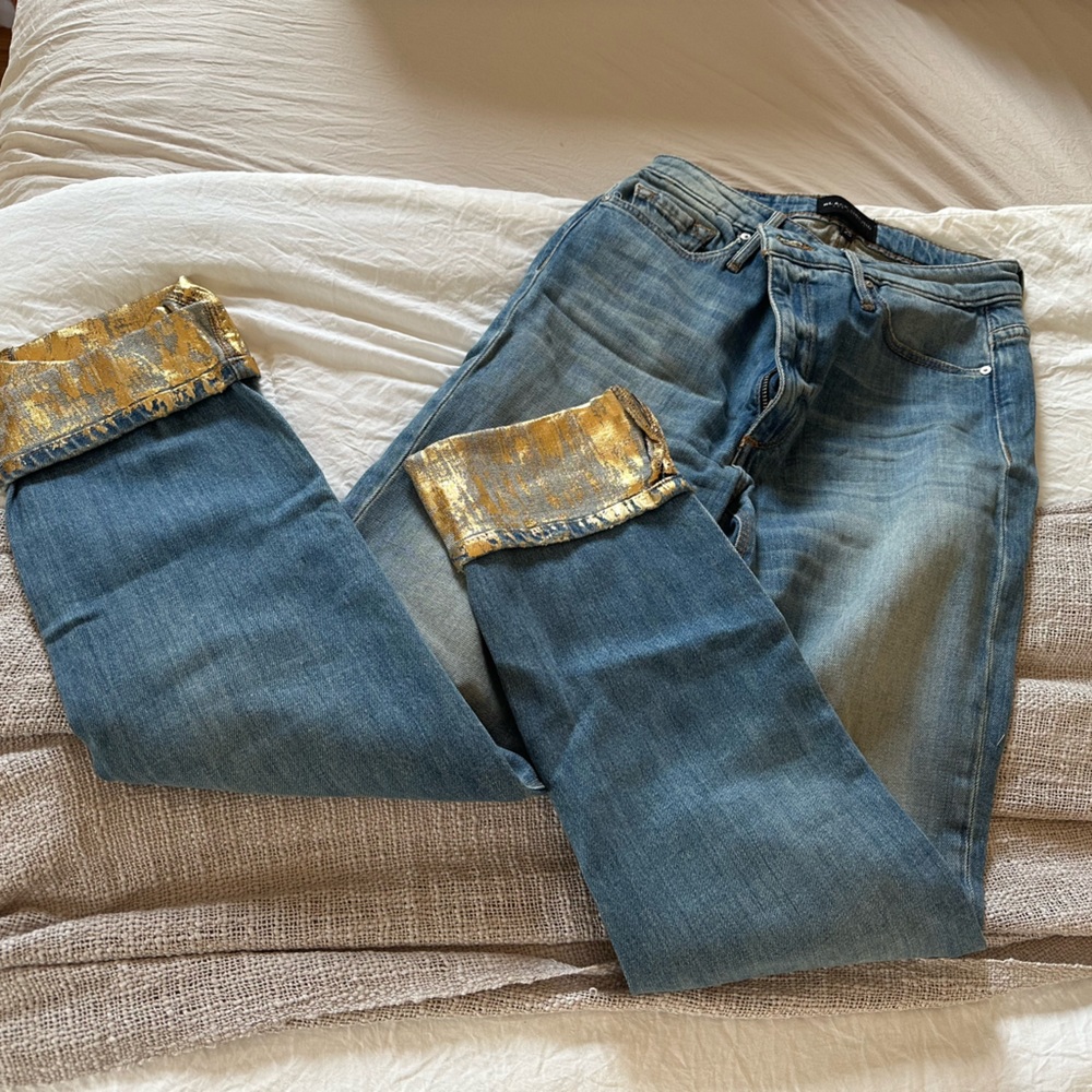 Black orchid jeans with gold cuff